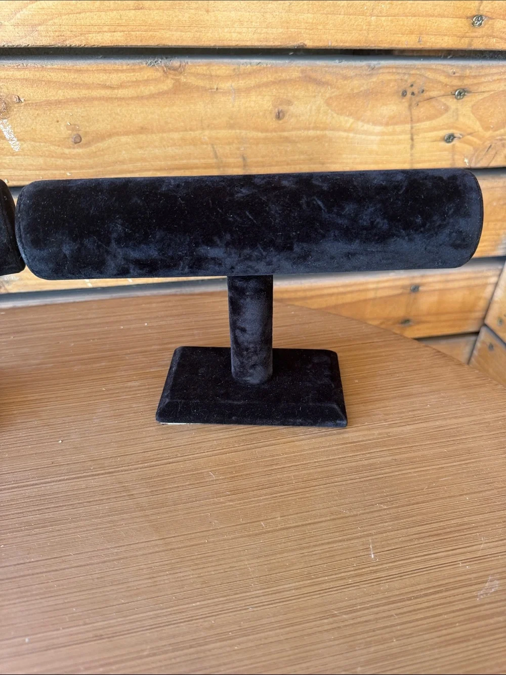 Pair of Black Velvet Jewelry T-Bar Stands